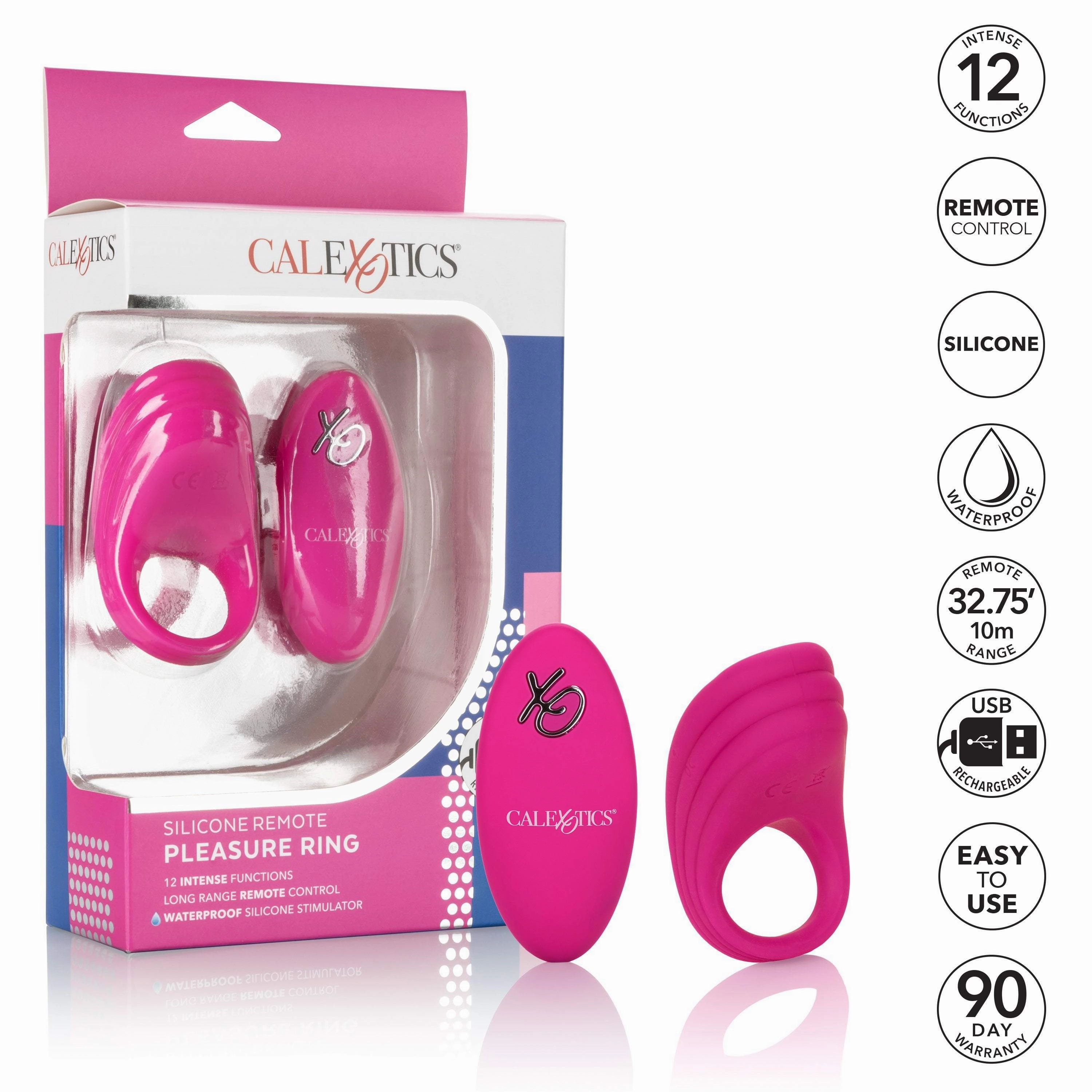 California Exotics - Silicone Remote Pleasure Cock Ring (Pink)