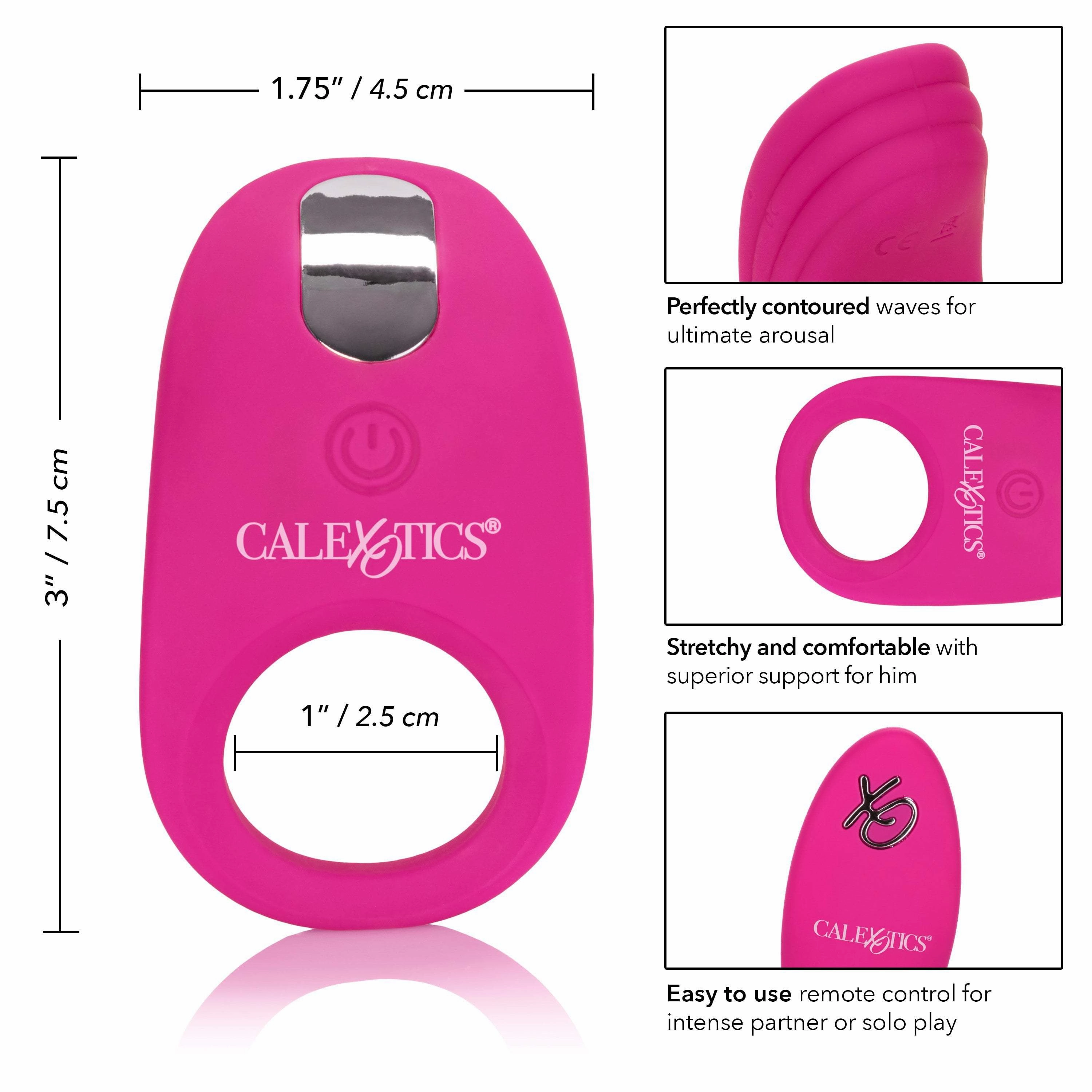 California Exotics - Silicone Remote Pleasure Cock Ring (Pink)
