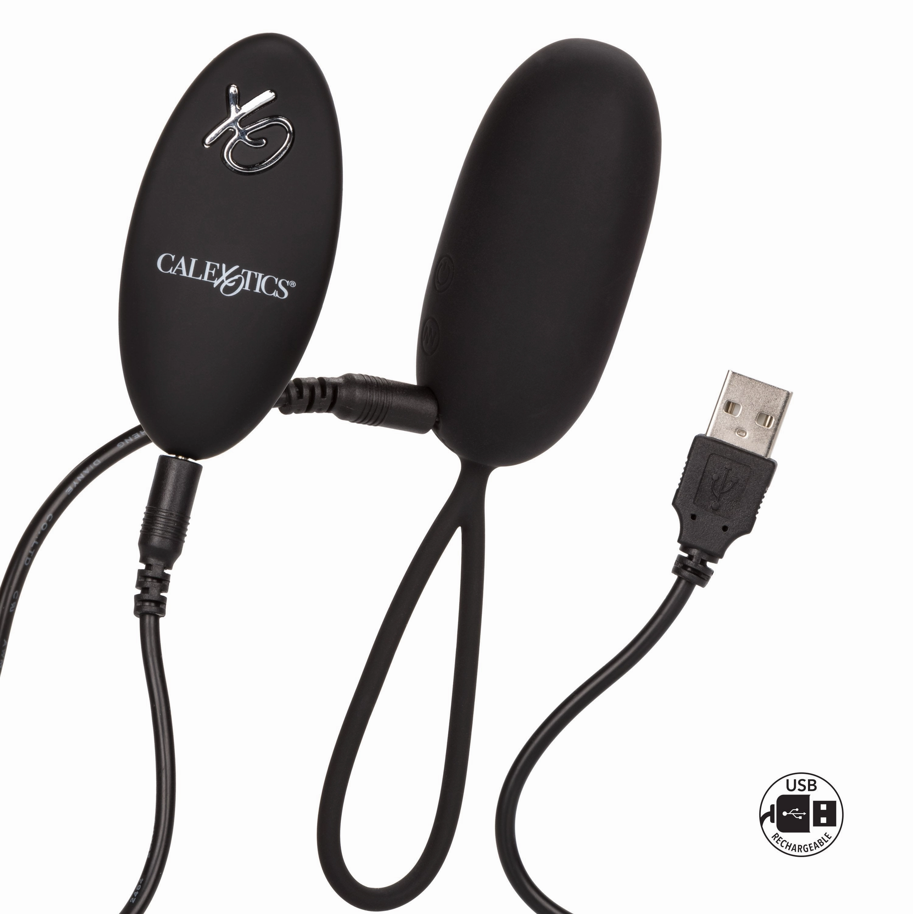 California Exotics - Silicone Remote Rechargeable Egg Vibrator (Black)