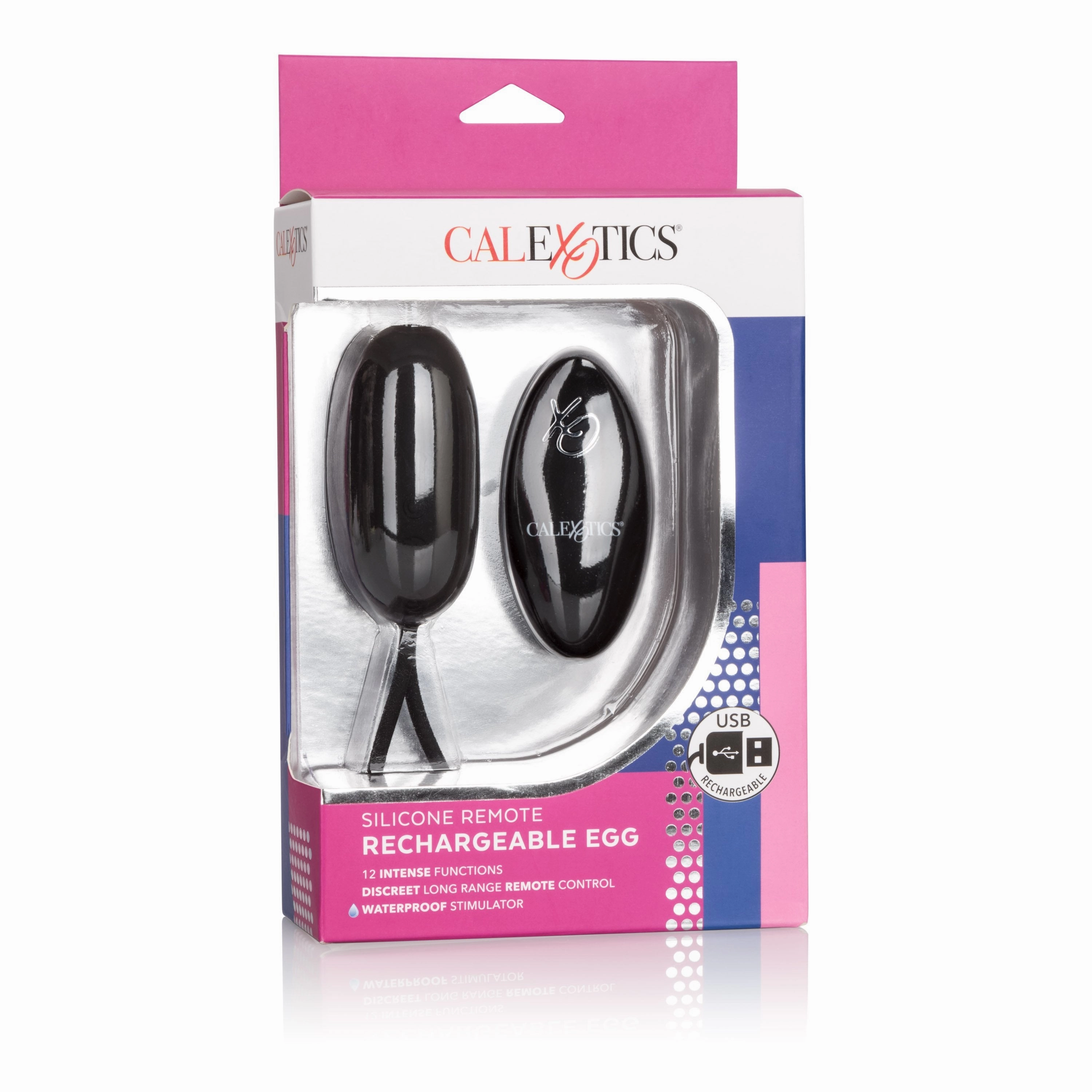 California Exotics - Silicone Remote Rechargeable Egg Vibrator (Black)
