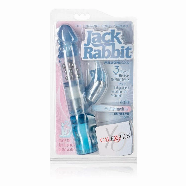 California Exotics - The Original Waterproof 3 Rows Jack Rabbit Vibrator Intermediate (Blue)