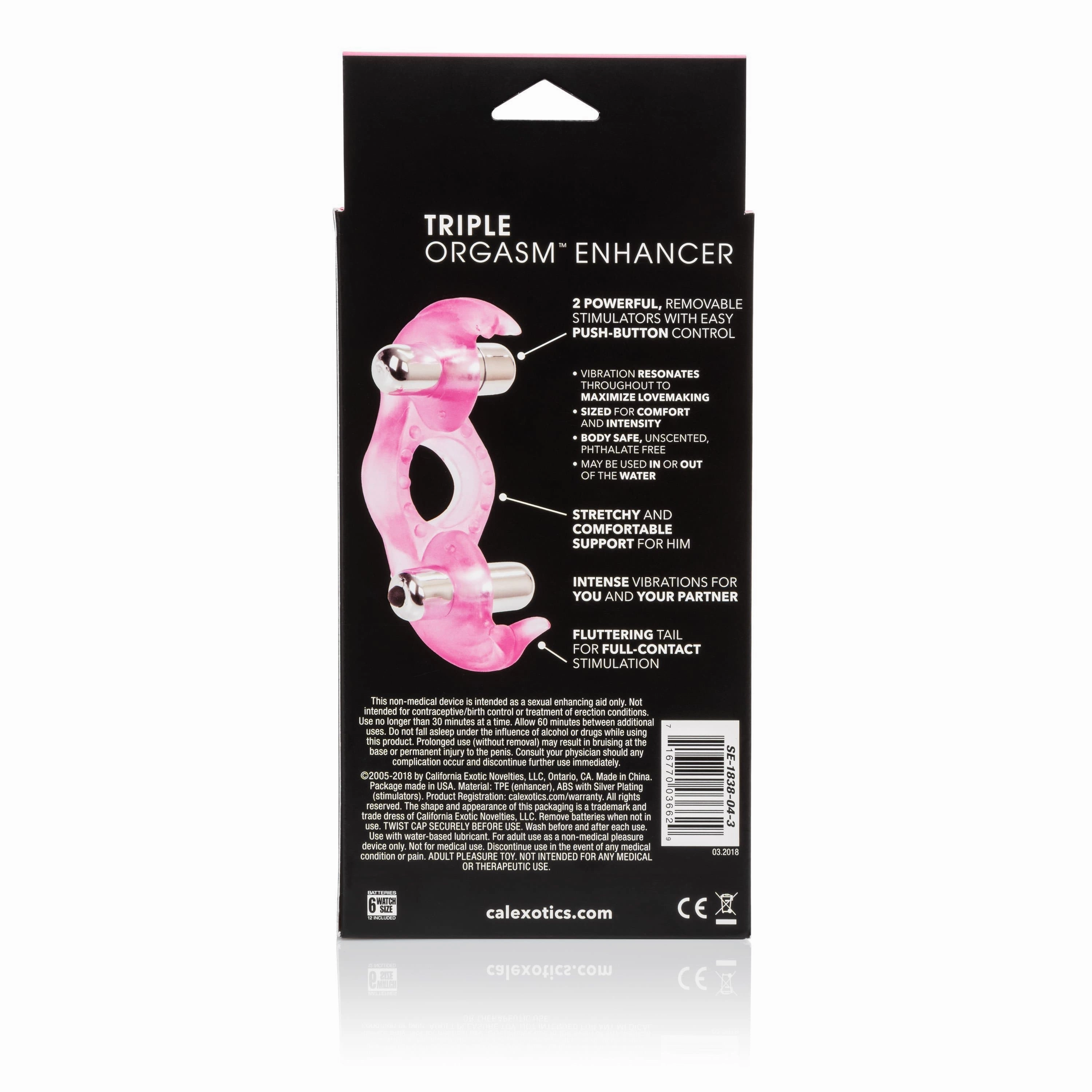 California Exotics - Triple Orgasm Enhancer Vibrating Cock Ring (Pink)
