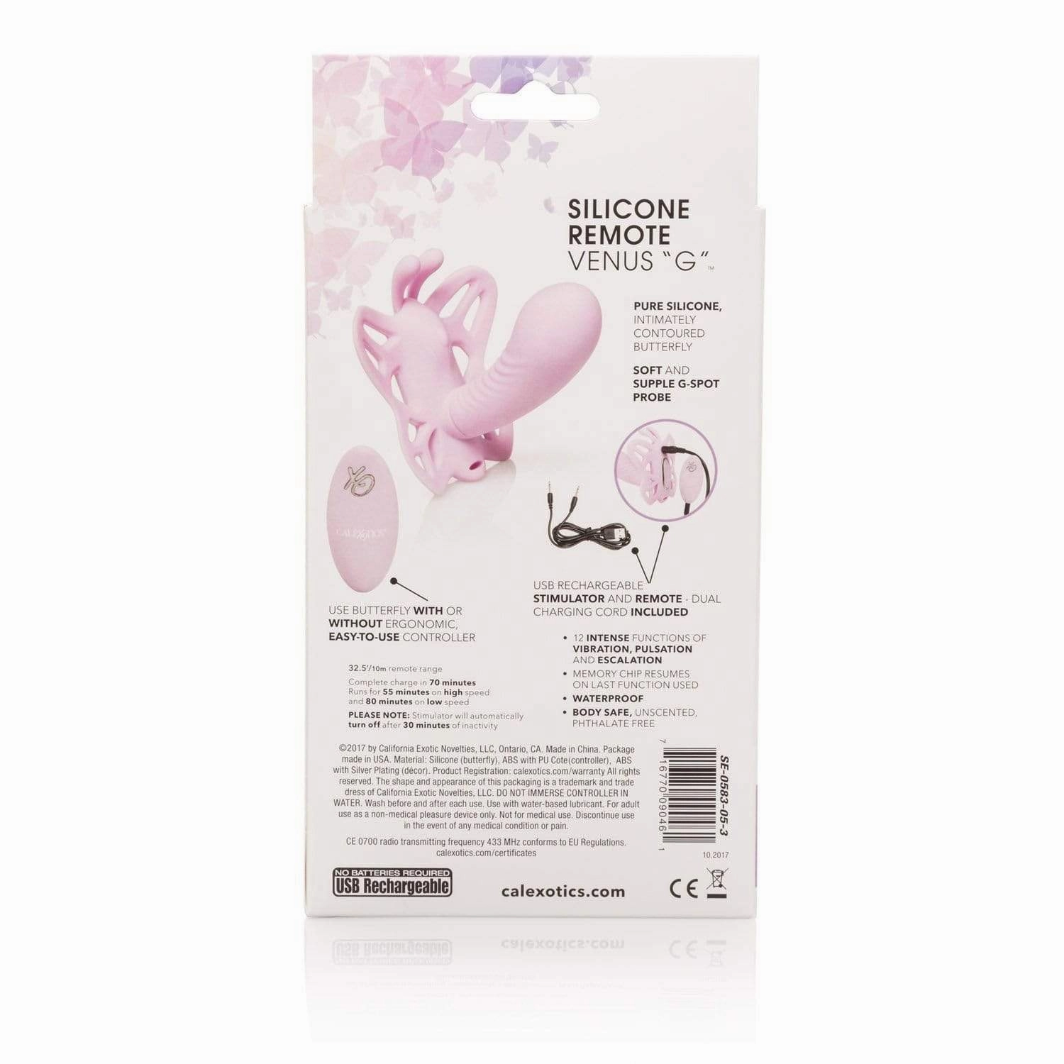 California Exotics - Venus Butterfly Silicone Remote Venus G Spot Vibrator (Pink)