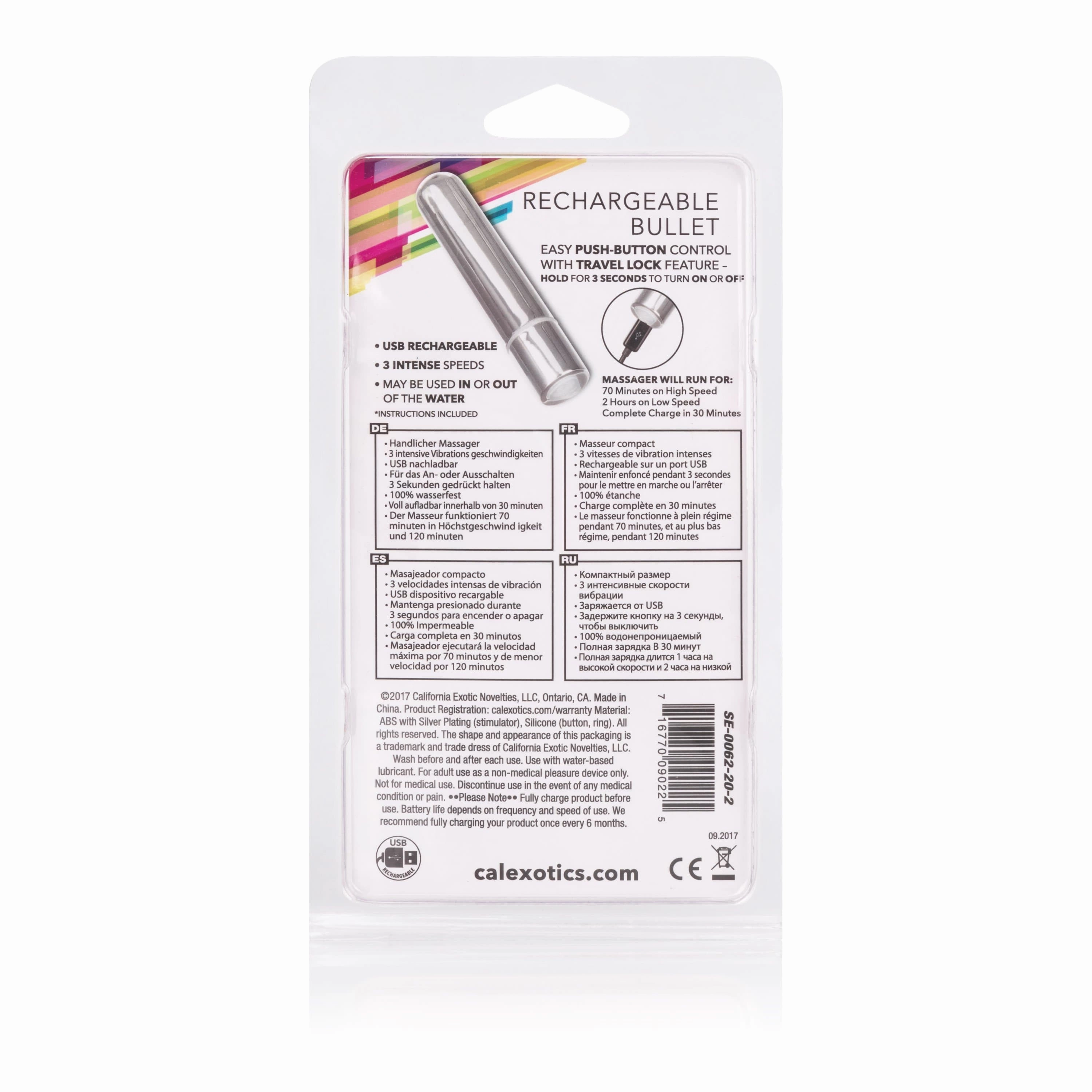 California Exotics - Wireless USB Rechargeable Bullet Vibrator (Silver)