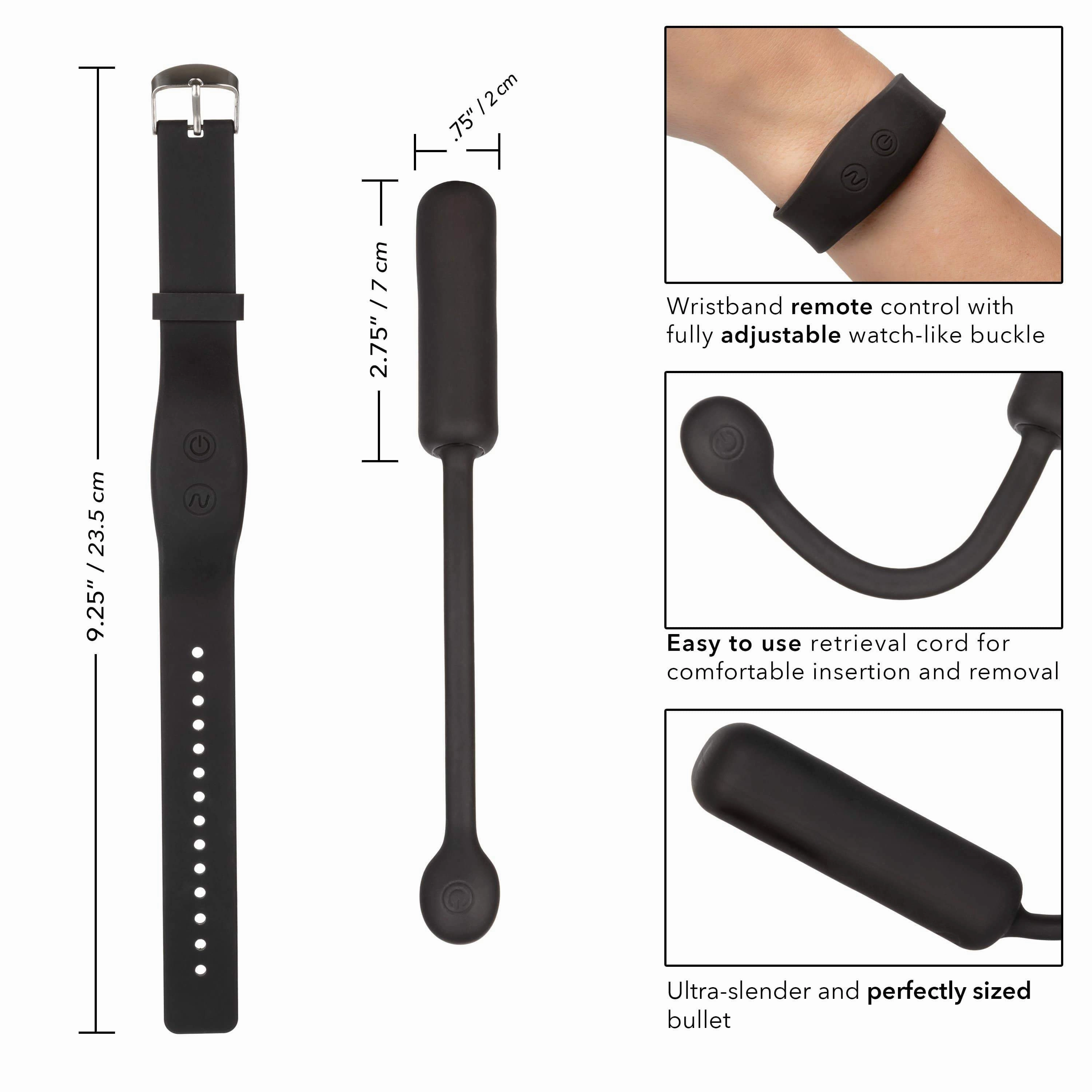 California Exotics - Wristband Remote Petite Bullet Vibrator (Black)