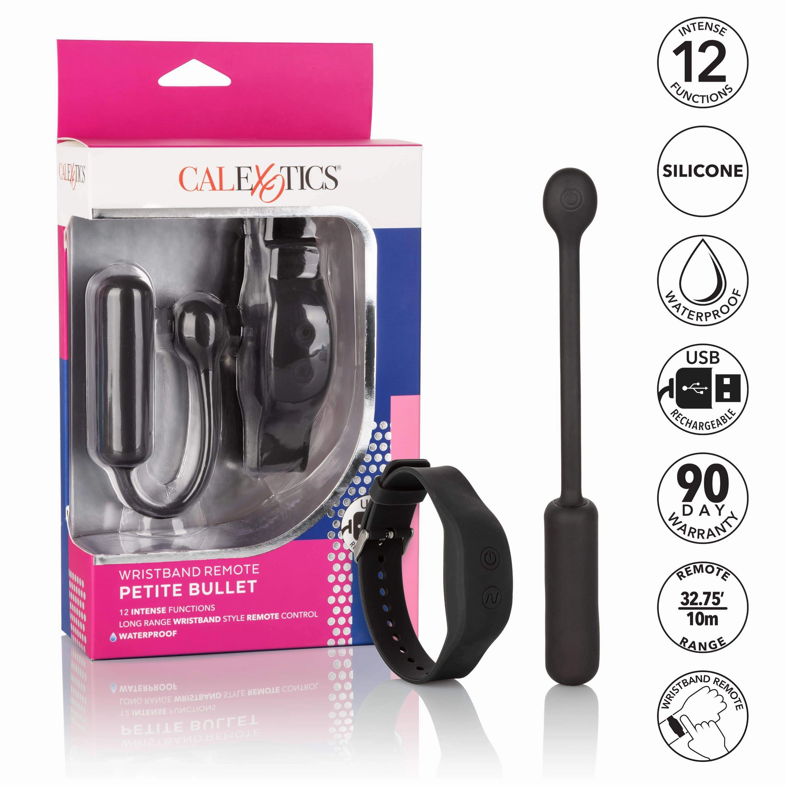 California Exotics - Wristband Remote Petite Bullet Vibrator (Black)