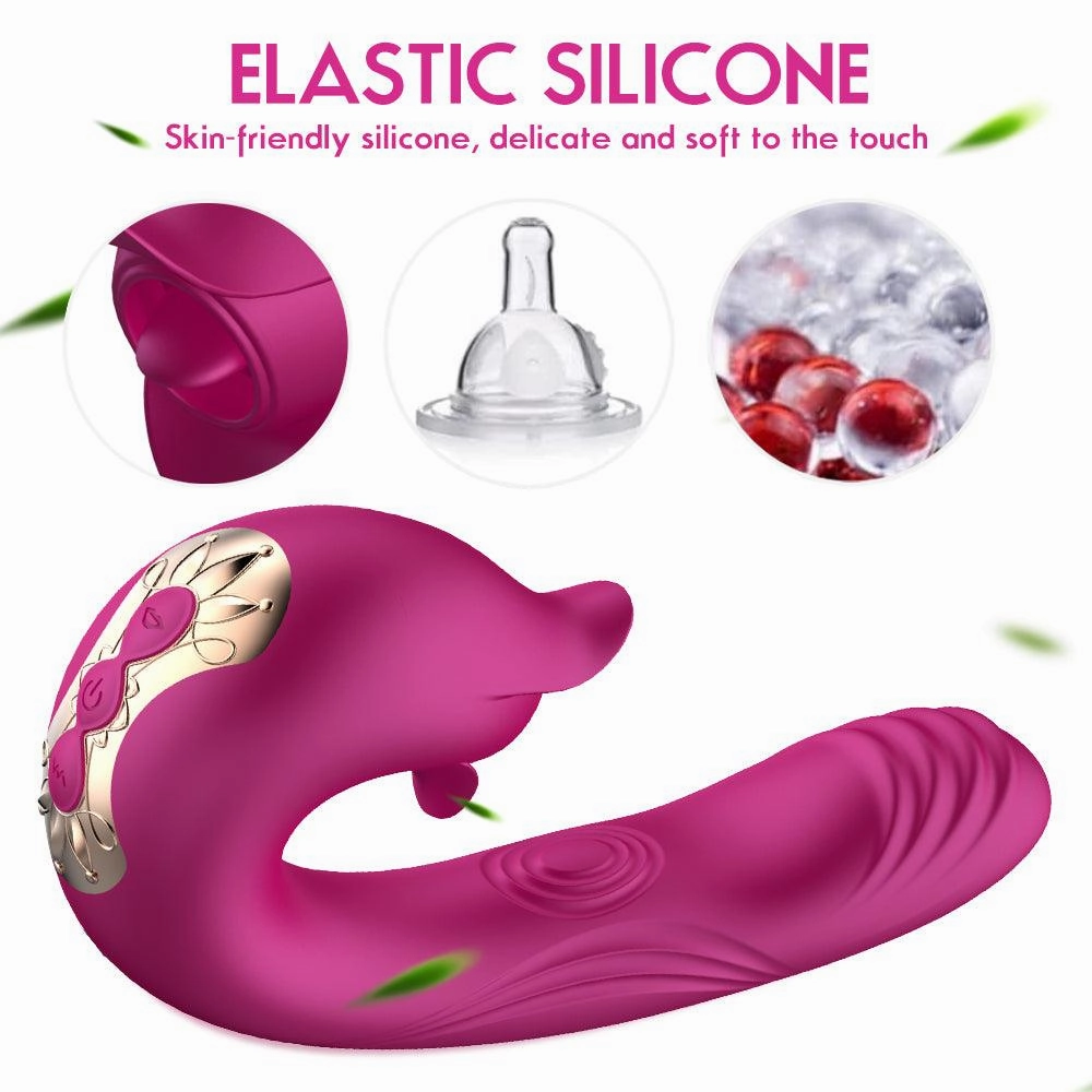 Clitoral Stimulation 3in1 Tongue Licking Vibrating Flapping Vibrator