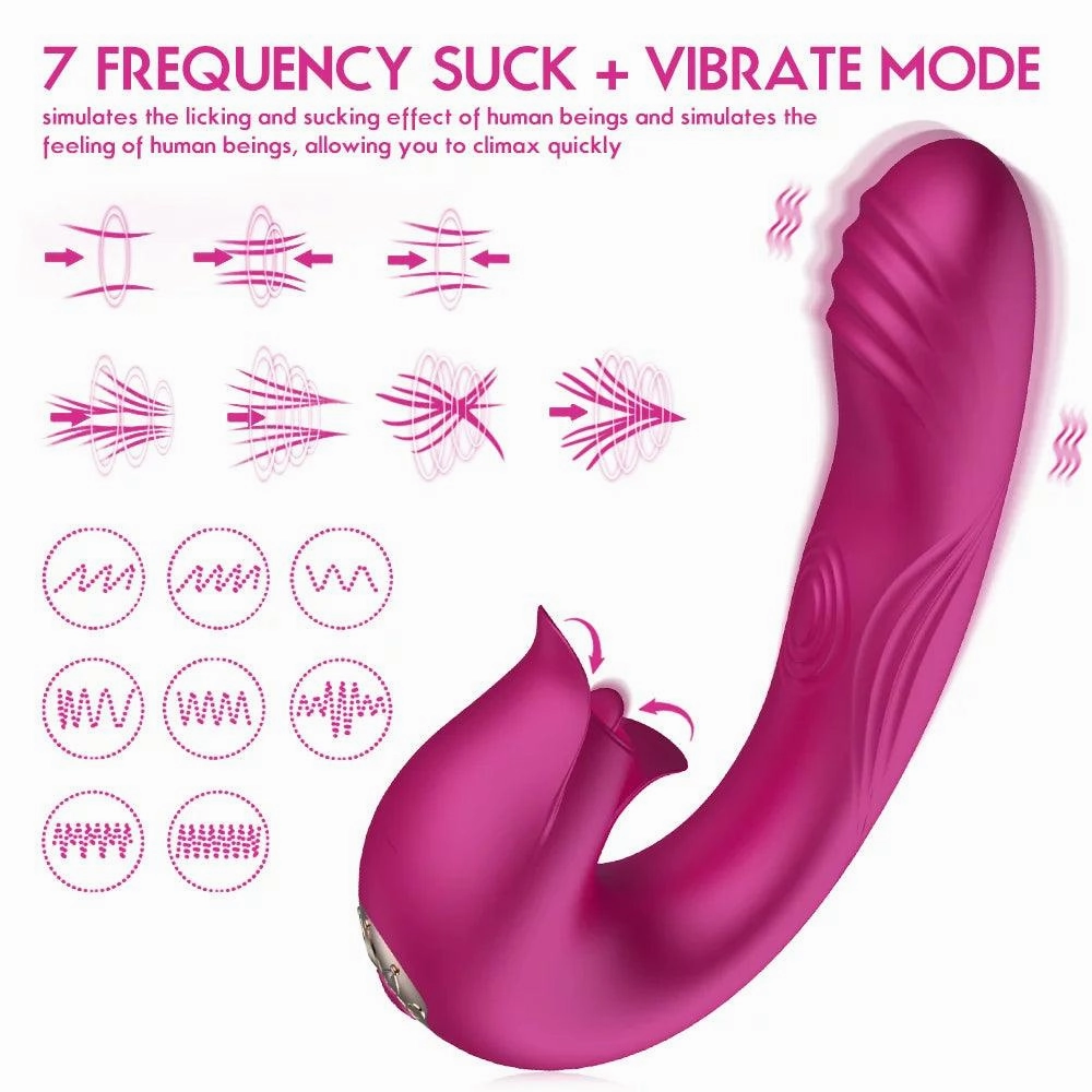 Clitoral Stimulation 3in1 Tongue Licking Vibrating Flapping Vibrator