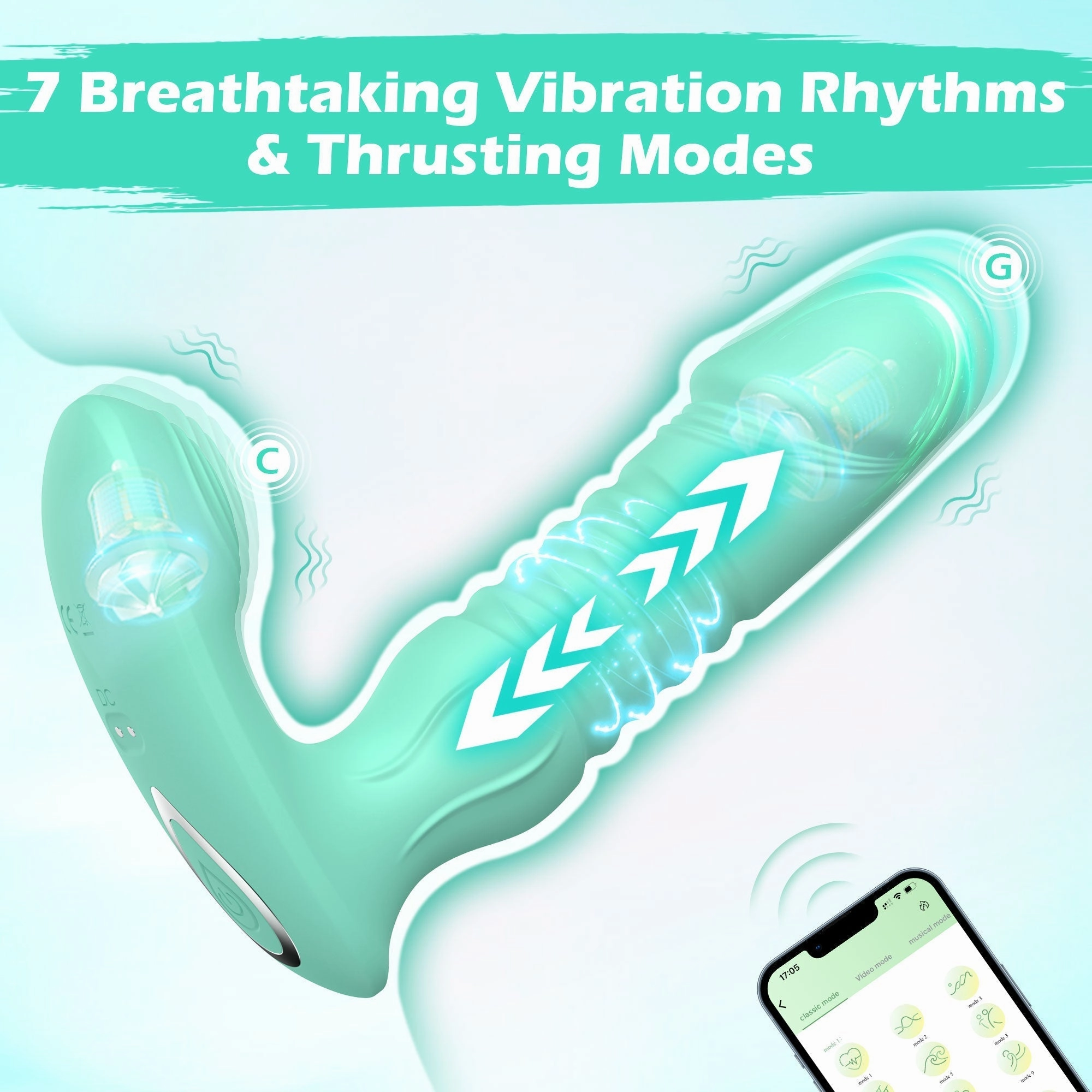 Dildo G Spot Vibrator with Thrusting Functions & Flexible Design