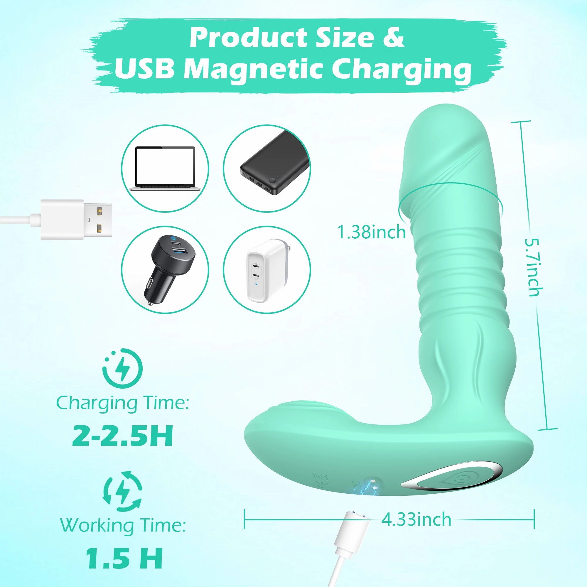 Dildo G Spot Vibrator with Thrusting Functions & Flexible Design