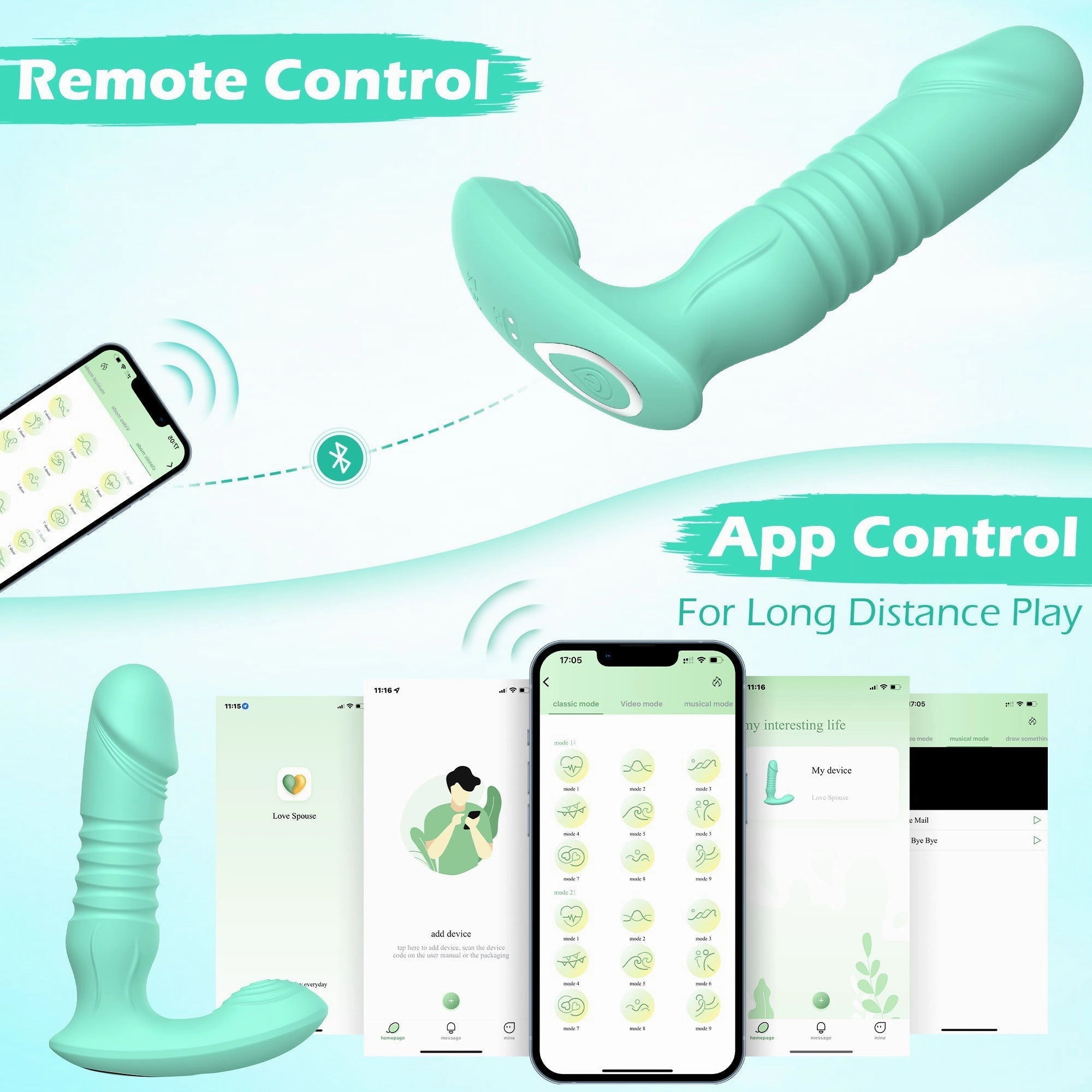 Dildo G Spot Vibrator with Thrusting Functions & Flexible Design