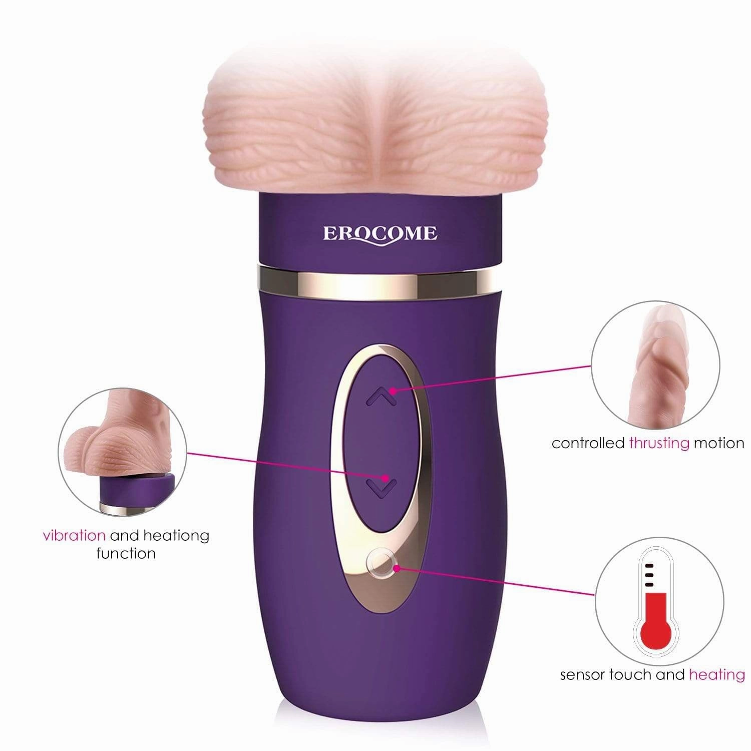 Erocome - Bootes Thrust Heat Realistic Dildo Vibrator (Beige)