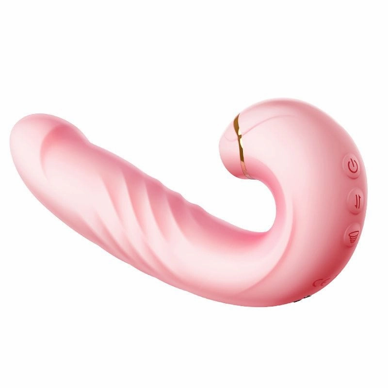 Erocome - Draco Thrusting Vibrating Sucking Heating Dildo 6.8" (Pink)
