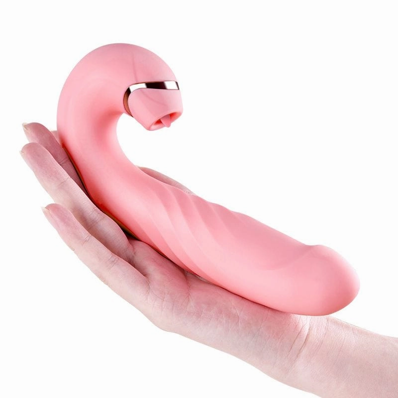 Erocome - Draco Thrusting Vibrating Sucking Heating Dildo 6.8" (Pink)