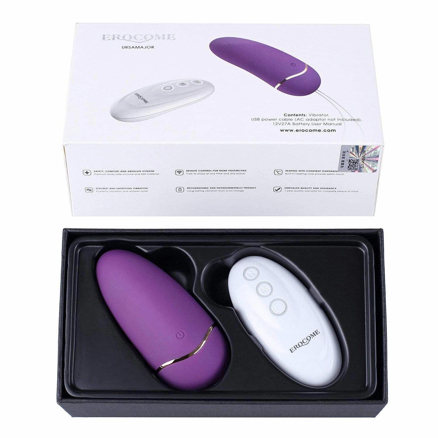 Erocome - UrsaMajor Heat Remote Control Egg Vibrator (Purple)