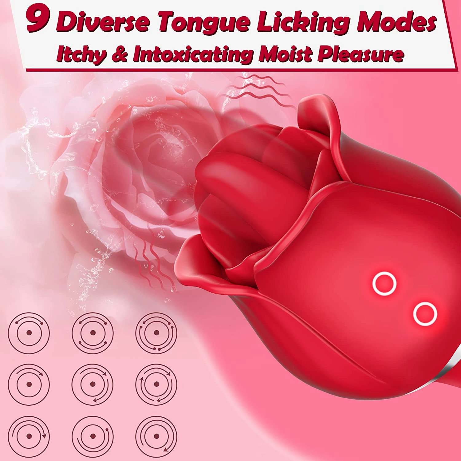 Euphoria - Rose Vibrator with Licking Tongue