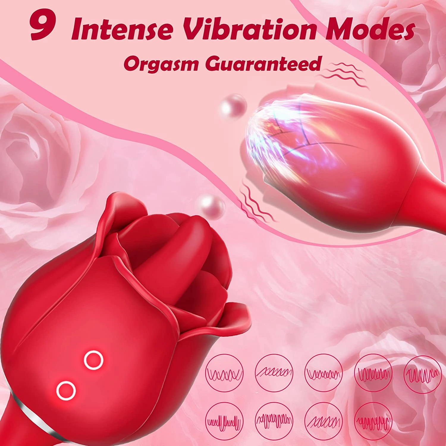 Euphoria - Rose Vibrator with Licking Tongue