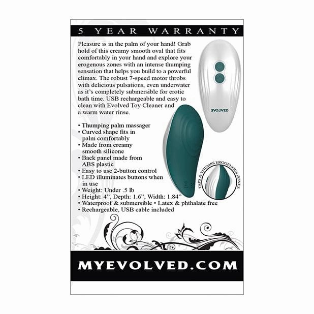 Evolved - Palm Pleasure Rechargeable Clit Massager (Teal)