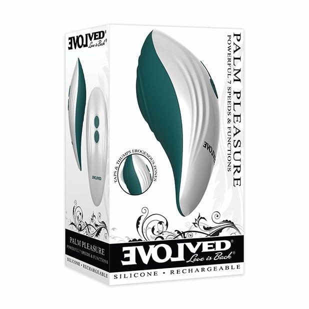 Evolved - Palm Pleasure Rechargeable Clit Massager (Teal)