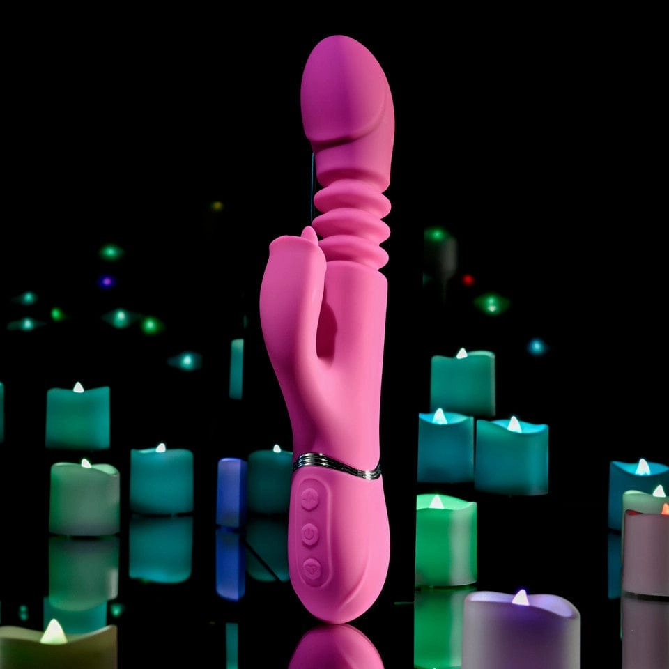 Evolved - Pink Dragon Thrusting Rabbit Vibrator (Pink)