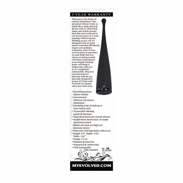Evolved - Straight to the Point Vibrator Clitoral Stimulator (Black)