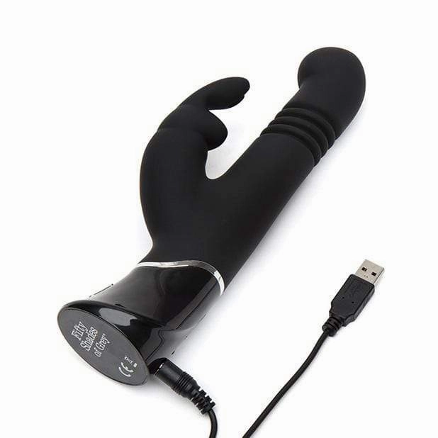 Fifty Shades of Grey - Greedy Girl Rechargeable Thrusting G Spot Rabbit Vibrator (Black)