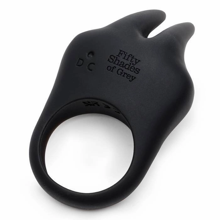 Fifty Shades of Grey - Sensation Rechargeable Vibrating Rabbit Love Ring (Black)