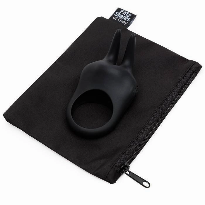 Fifty Shades of Grey - Sensation Rechargeable Vibrating Rabbit Love Ring (Black)