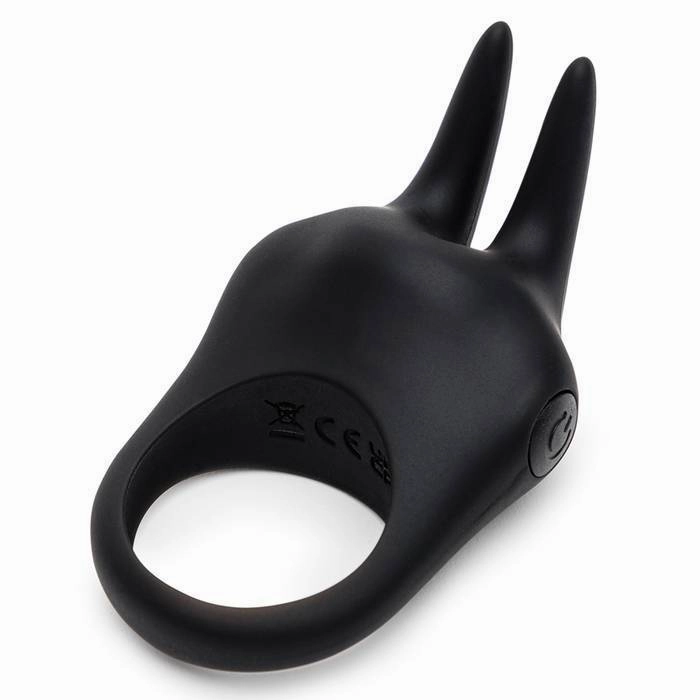 Fifty Shades of Grey - Sensation Rechargeable Vibrating Rabbit Love Ring (Black)