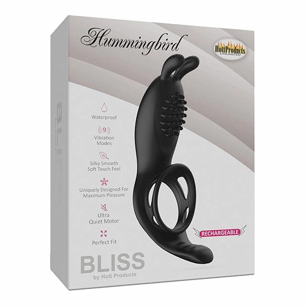 Hott Products - Bliss Hummingbird Vibrating Cock Ring (Black)