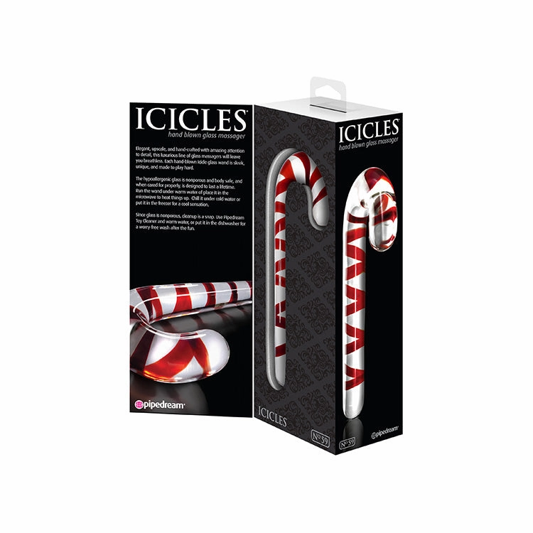 Icicles No. 59 Candy Cane Glass Dildo
