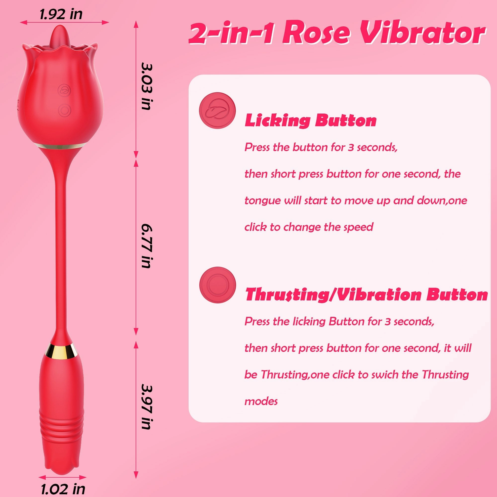 Insignia - Rose Vibrator with Licking & Thrusting