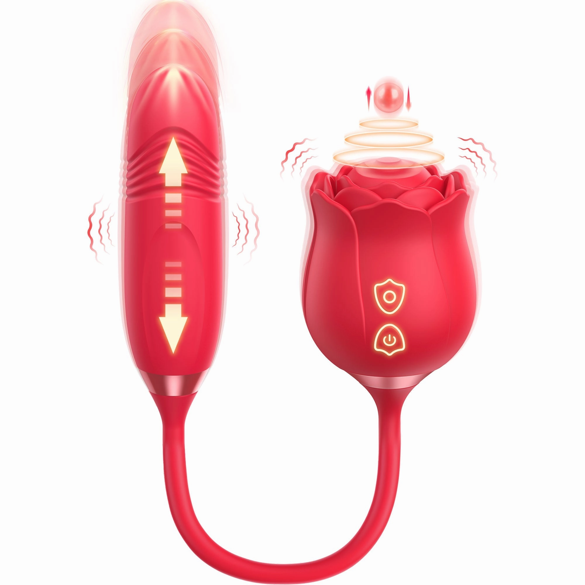 IvoryVue - Rose Vibrator With Tapping & Thrusting Modes