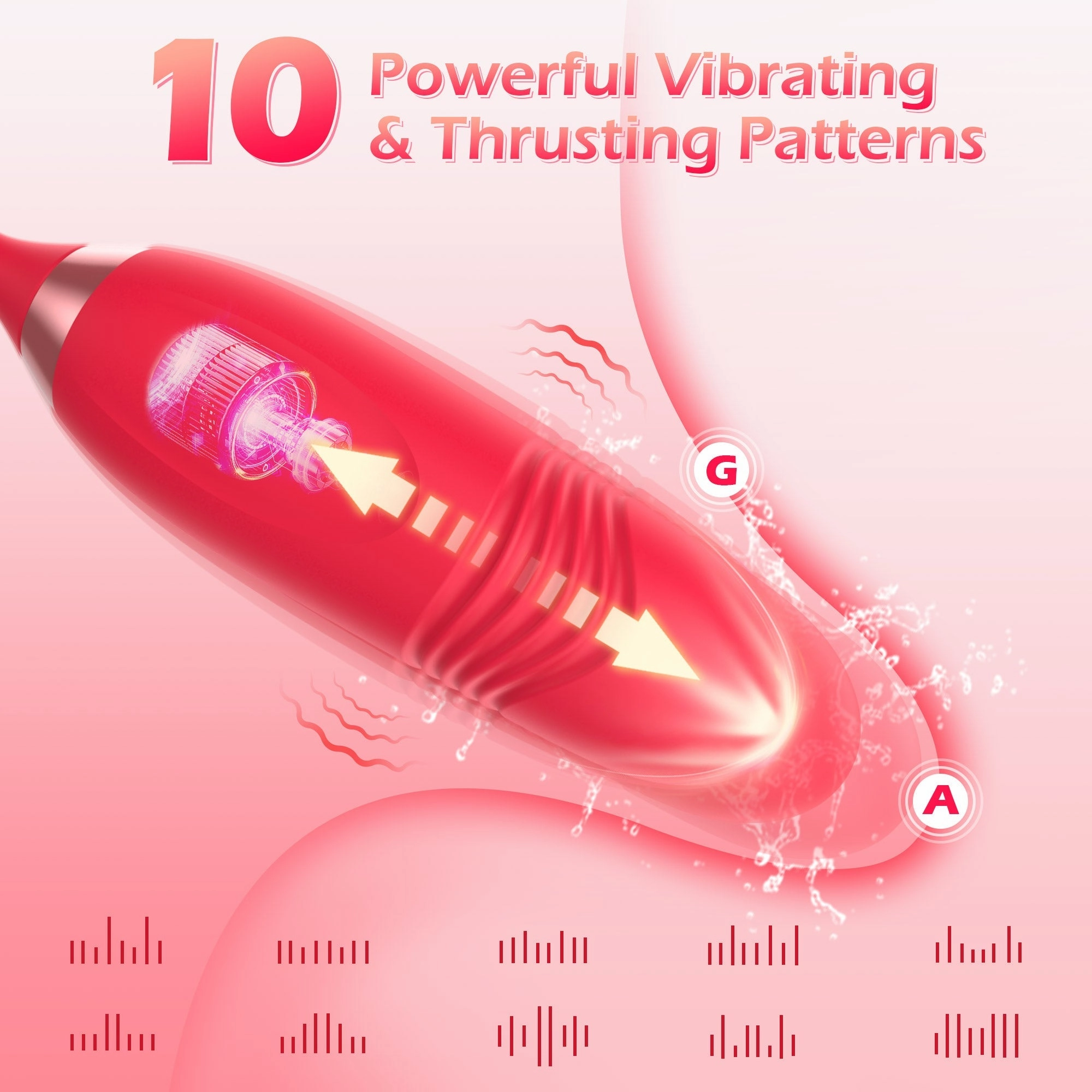 IvoryVue - Rose Vibrator With Tapping & Thrusting Modes