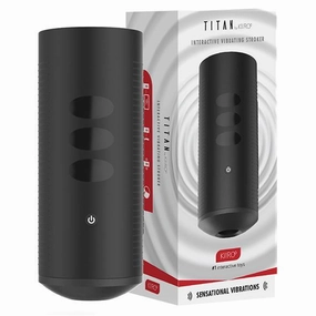 Kiiroo - Titan App-Controlled Interactive Vibrating Masturbator Stroker (Black)