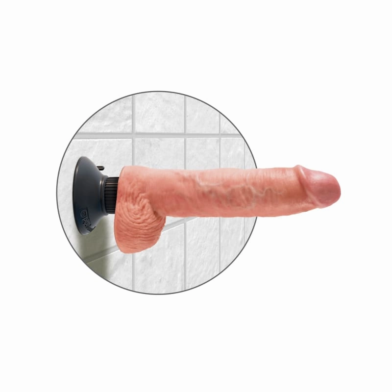 King Cock 10-Inch Vibrating Cock With Balls -  Flesh