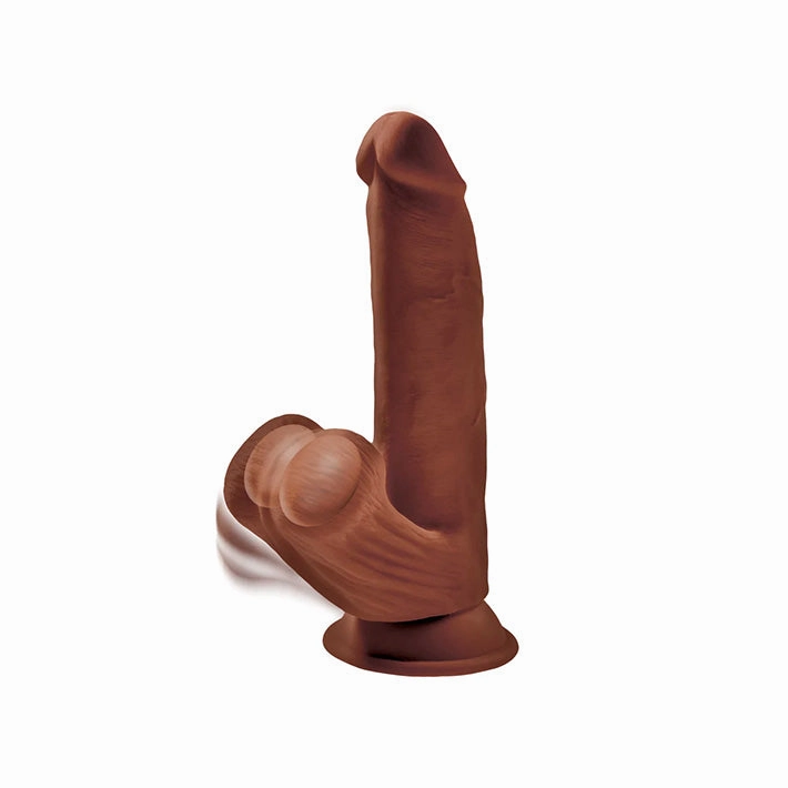 King Cock Plus 8in Triple Density Dildo With Swinging Balls