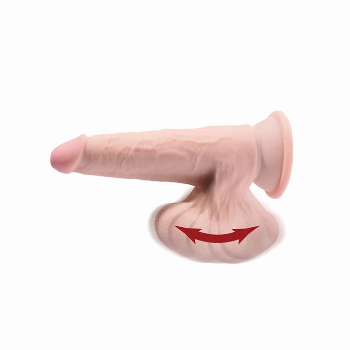 King Cock Plus 8in Triple Density Dildo With Swinging Balls