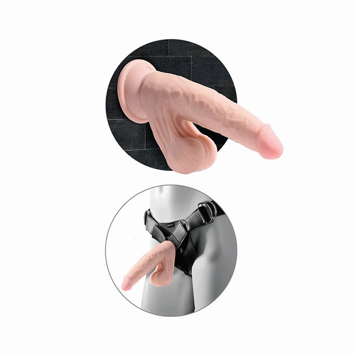 King Cock Plus 8in Triple Density Dildo With Swinging Balls