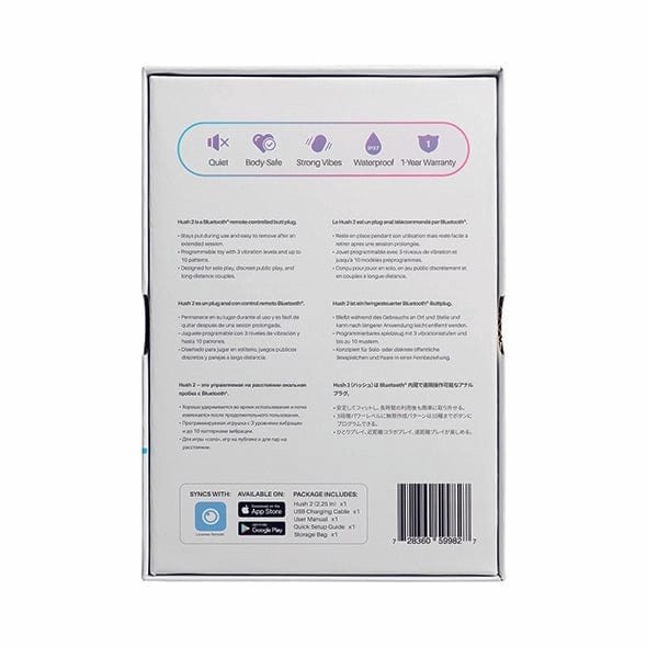 Lovense - Hush 2 App-Controlled Silicone Butt Plug