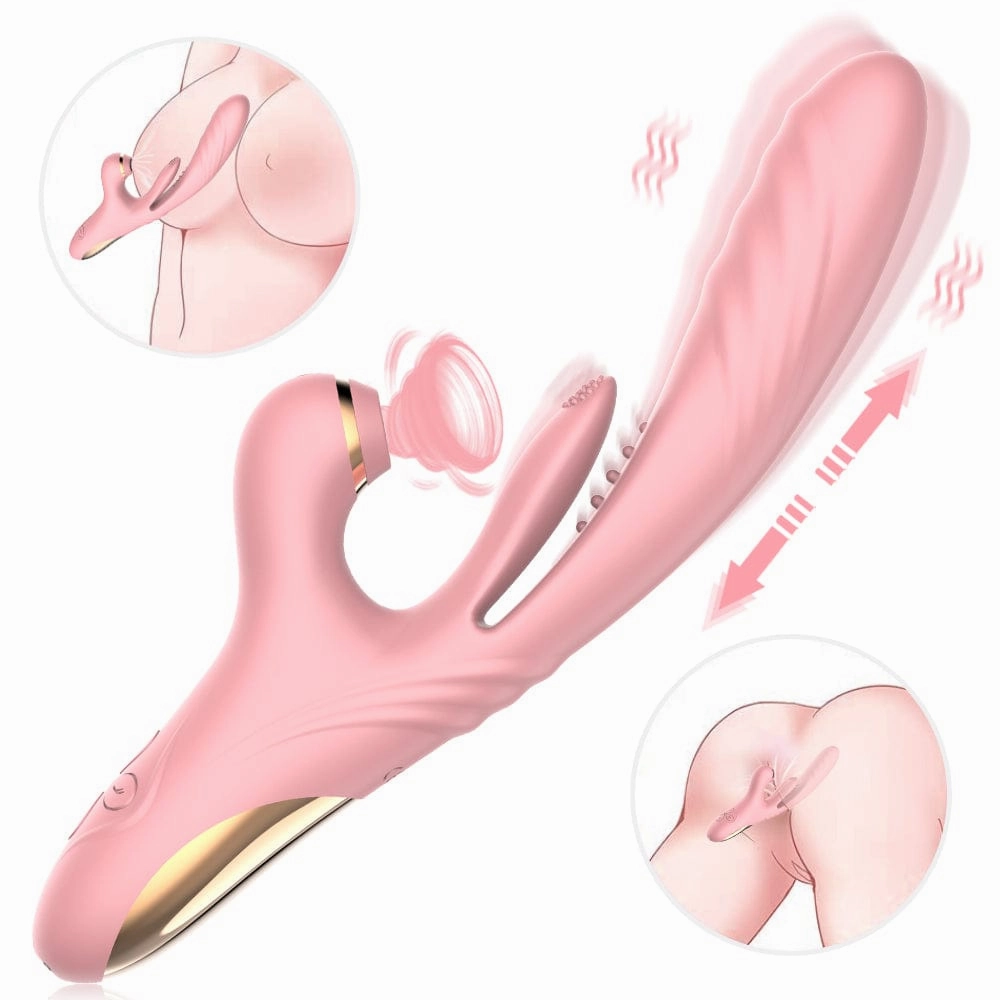 Lurevibe - 3 in 1 Suction & Thrusting Vibrator With Tongue For Clitoris & G-spot