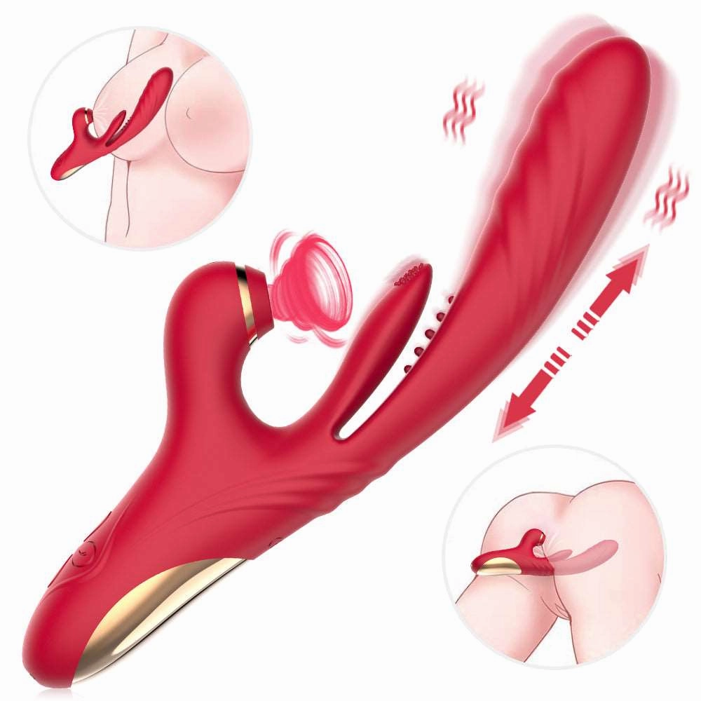 Lurevibe - 3 in 1 Suction & Thrusting Vibrator With Tongue For Clitoris & G-spot