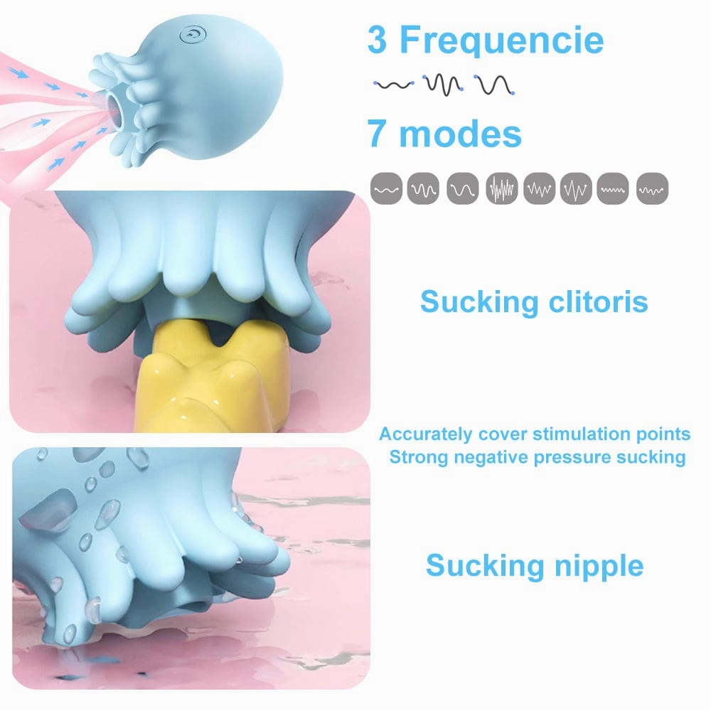 Lurevibe - Jellyfish 10 Frequency Sucking Vibrator For Adult Sex Toys