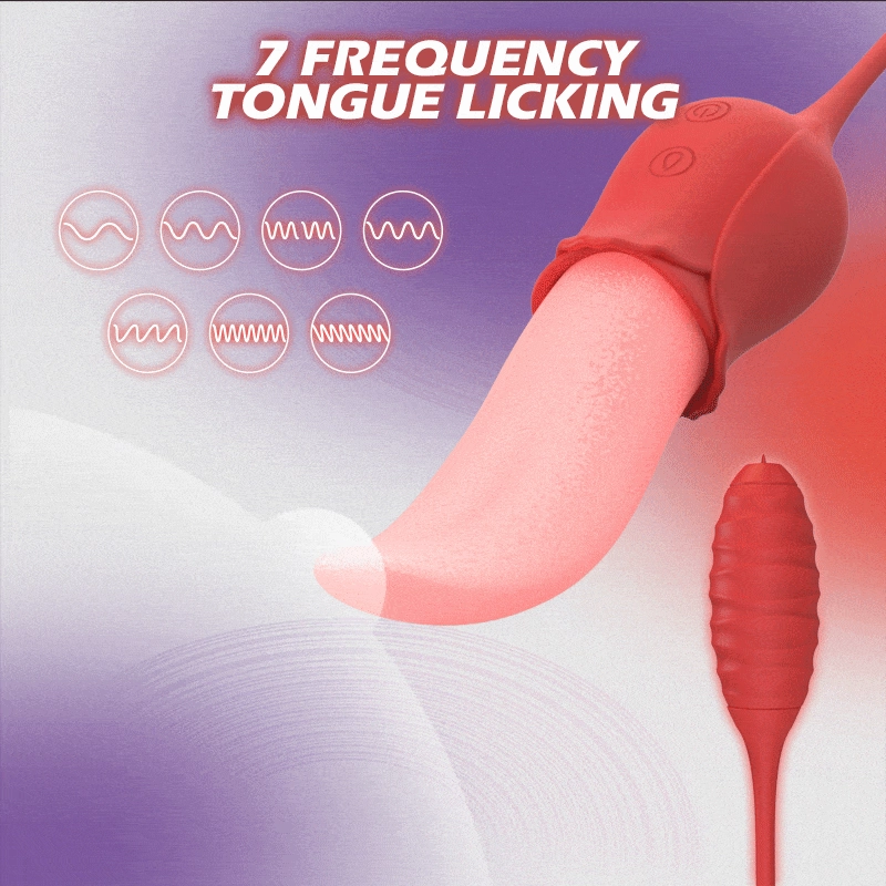 Lurevibe - Mia 2-in-1 Upgraded Tongue-licking Rose Toy With Licking Bullet Vibrator