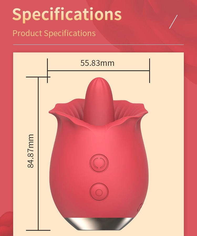 Lurevibe - Powerful Rose Toy Vibrator With Tongue Licking Oral Nipple Clit Clitoris Stimulator