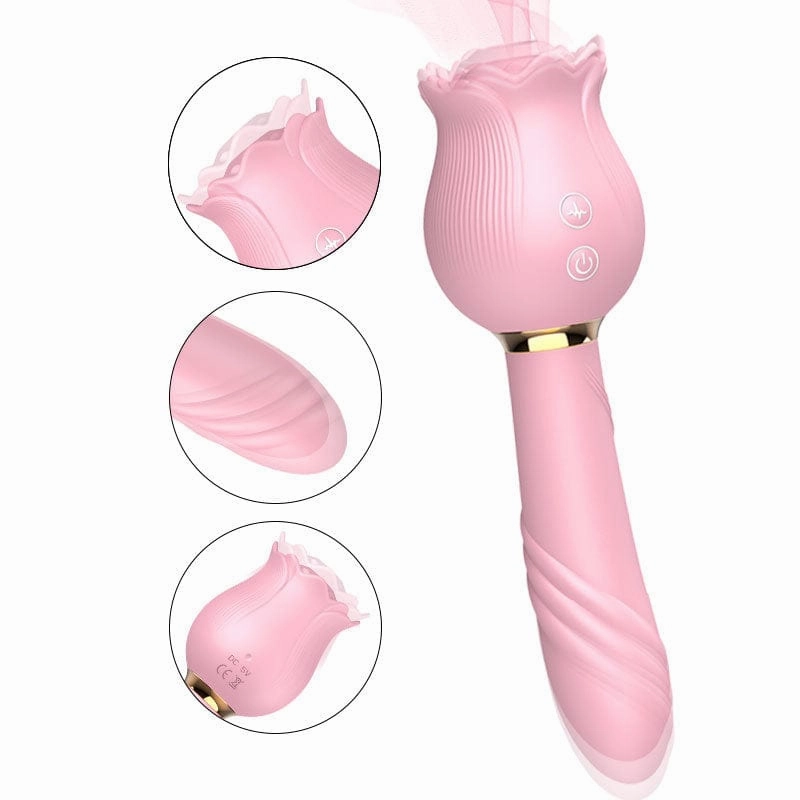 Lurevibe - Rose Shaker Sucking Jump Egg Adult Toy G-spot Masturbation Device for Women