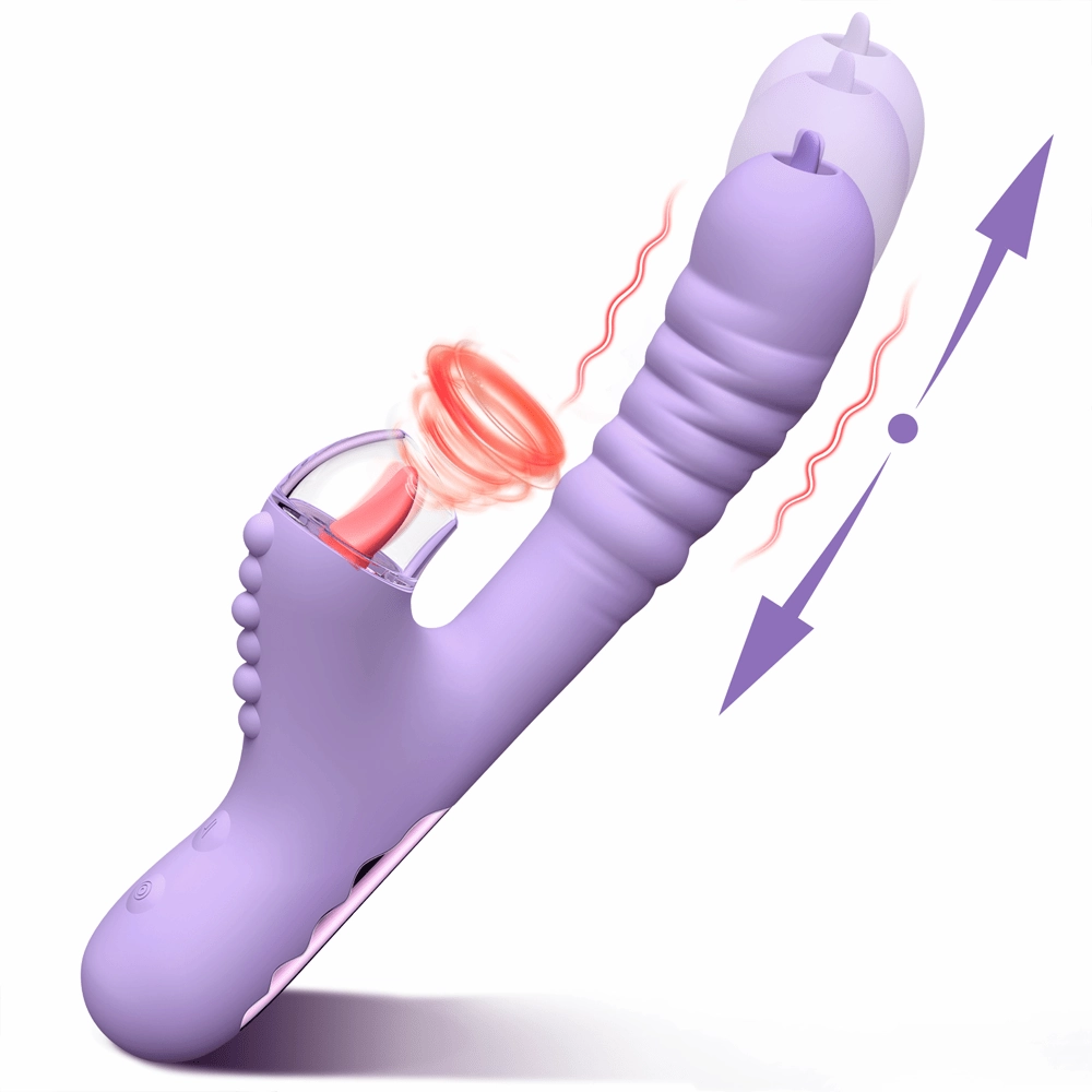 Lurevibe - Small Dinosaur Vibrator Telescopic Tongue Sucking Clit Stimulation Vibrator