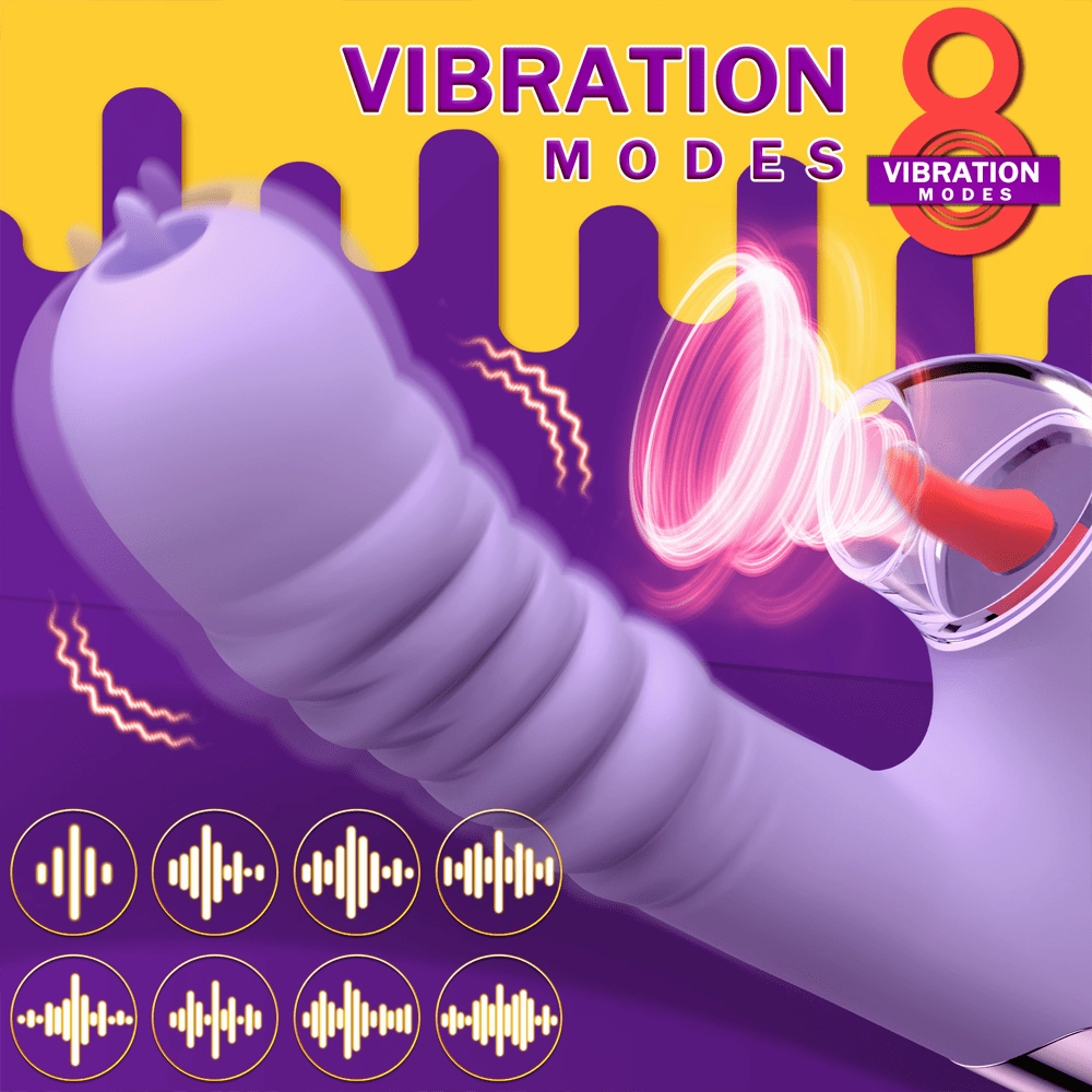Lurevibe - Small Dinosaur Vibrator Telescopic Tongue Sucking Clit Stimulation Vibrator