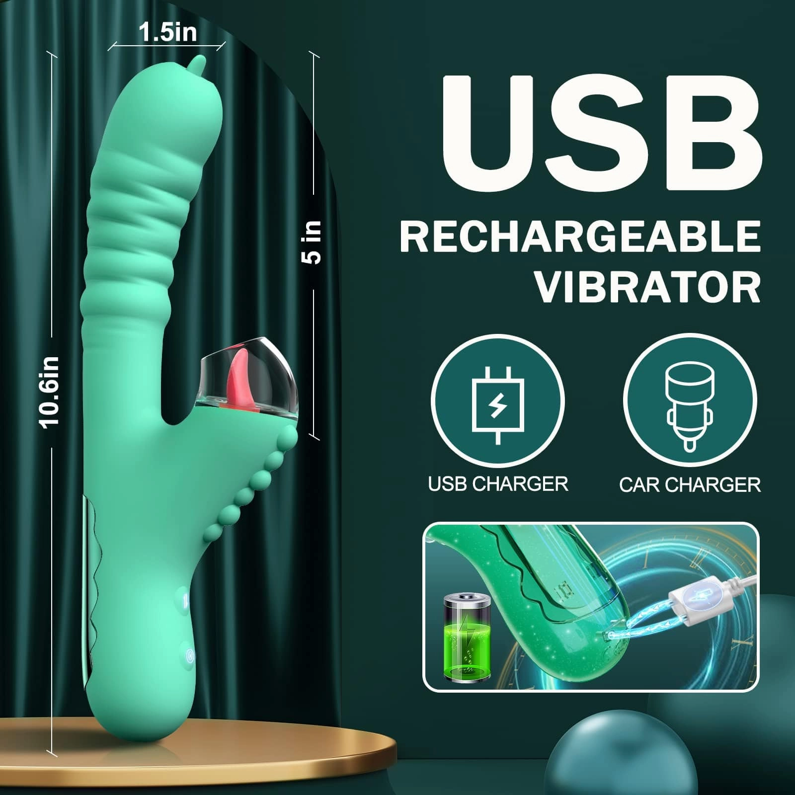 Lurevibe - Small Dinosaur Vibrator Telescopic Tongue Sucking Clit Stimulation Vibrator