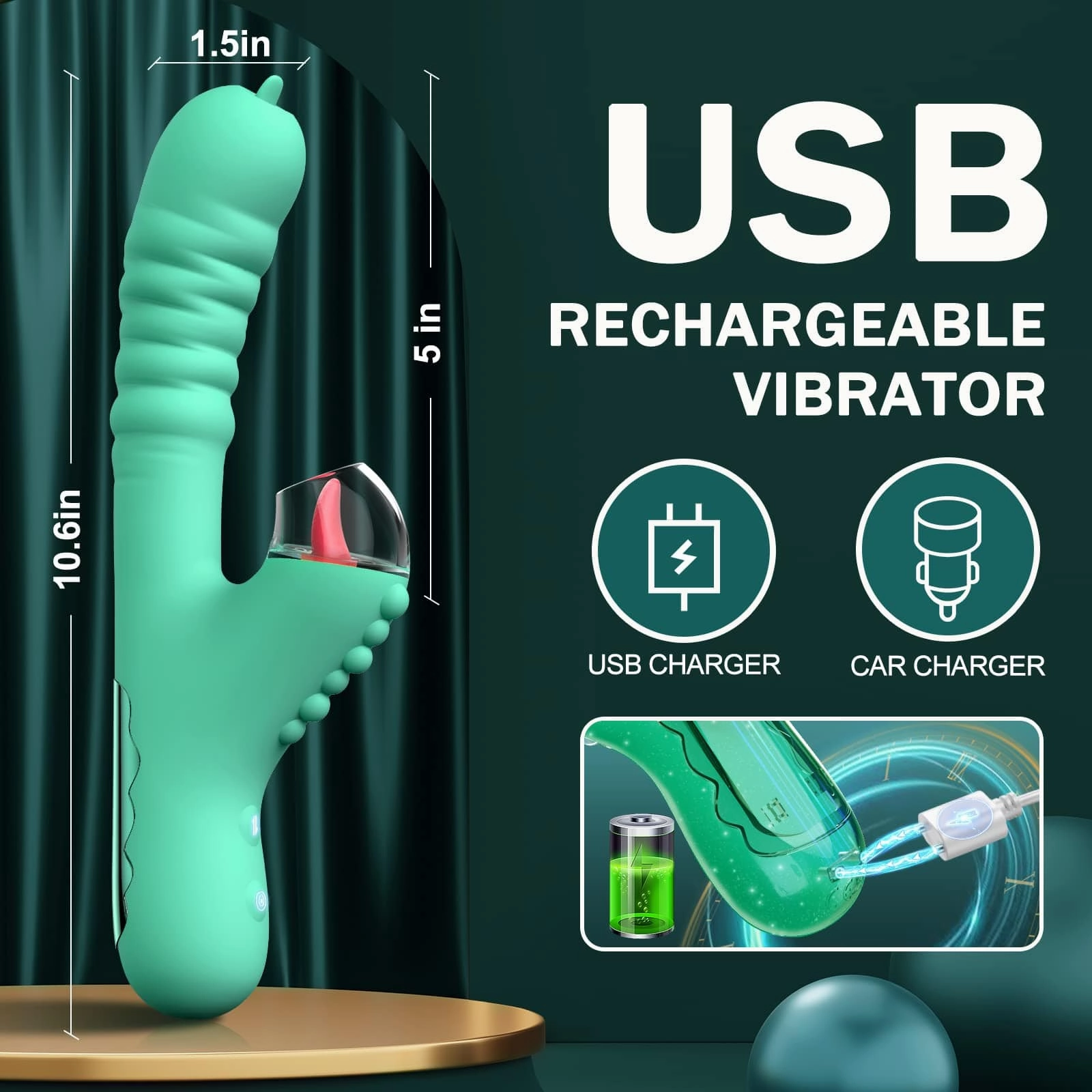 Lurevibe - Small Dinosaur Vibrator Telescopic Tongue Sucking Clit Stimulation Vibrator